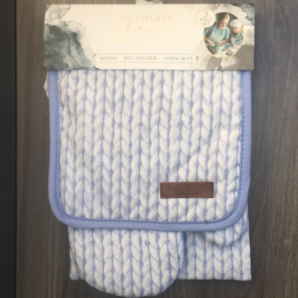 New Eco One 3 pc Set Apron/Oven Mitt/Potholder Housewarming Gift Holiday Hostess - Picture 2 of 5